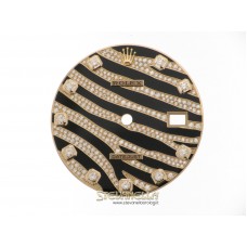 Quadrante Zebra diamanti originale + sfere Rolex Datejust ref. 116135 - 116185 nuovo